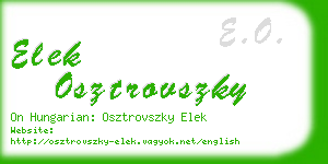 elek osztrovszky business card